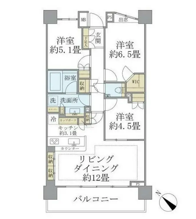 パークホームズ上野毛アートリエ 2階階 間取り
