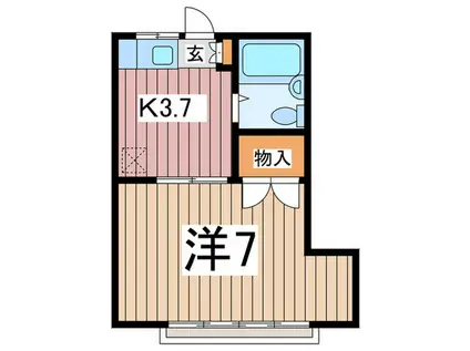 サンハイツ松原(1K/1階)の間取り写真