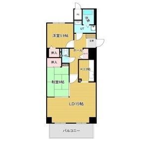 シャトーム大森(2LDK/6階)の間取り写真