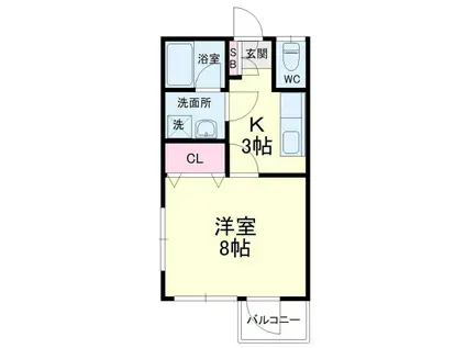 半田ビレッジ7号棟(1K/1階)の間取り写真