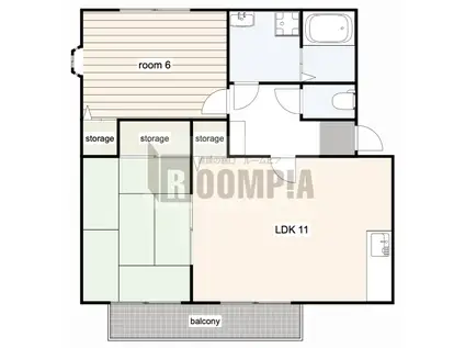 グランパルク八幡 B棟(2LDK/2階)の間取り写真