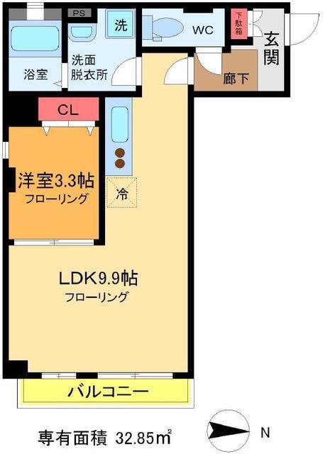 シルフィード(1LDK/1階)の間取り写真