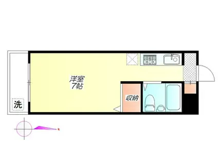 タイヨウマンション(ワンルーム/2階)の間取り写真