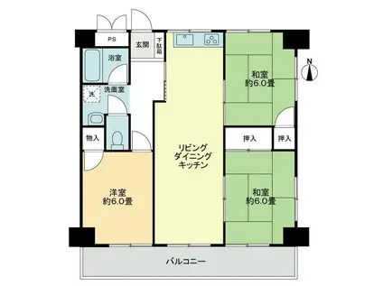 グランドメゾン松島(3LDK/4階)の間取り写真