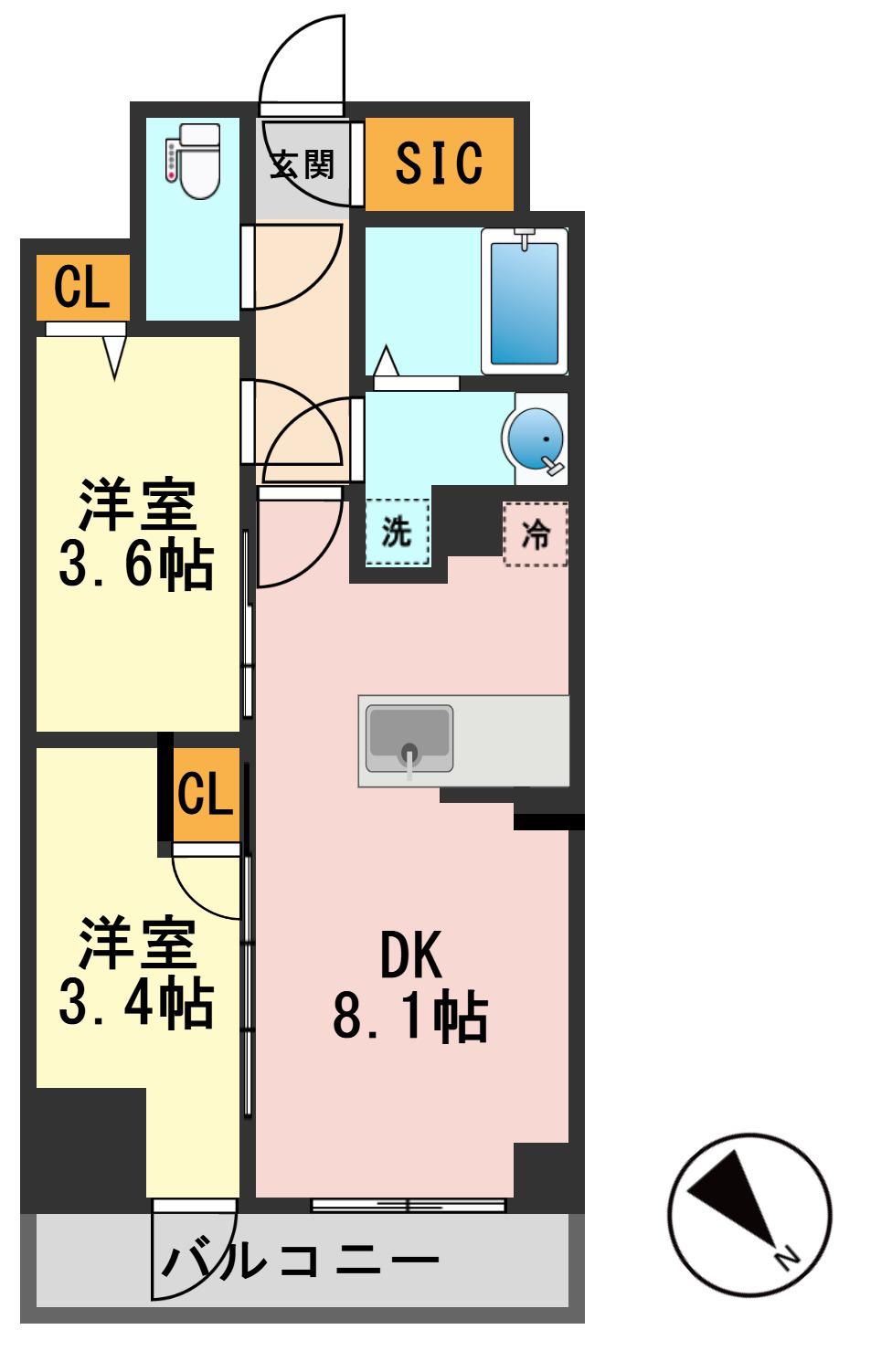 AUGUSTA RESIDENCE 新小岩(2DK/10階)の間取り写真
