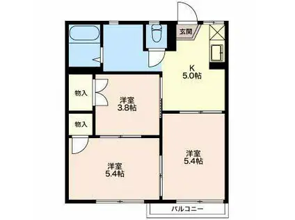 フォーブルマルナカ(3K/1階)の間取り写真