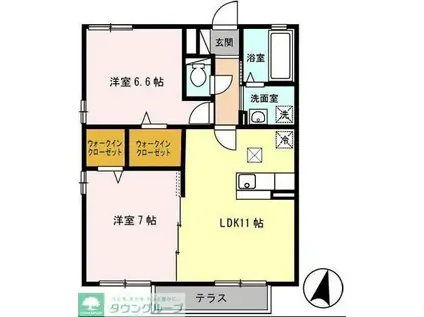 ERDBEERE(2LDK/1階)の間取り写真