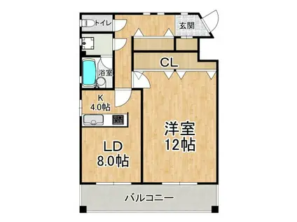 アークパレス誠(1LDK/2階)の間取り写真