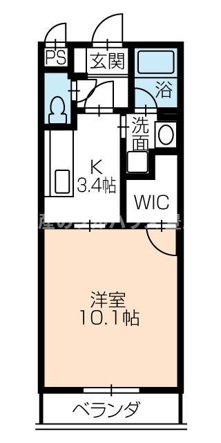 アイン シュロス(1DK/3階)の間取り写真
