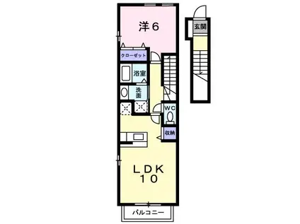 ポンテリブロK・II(1LDK/2階)の間取り写真