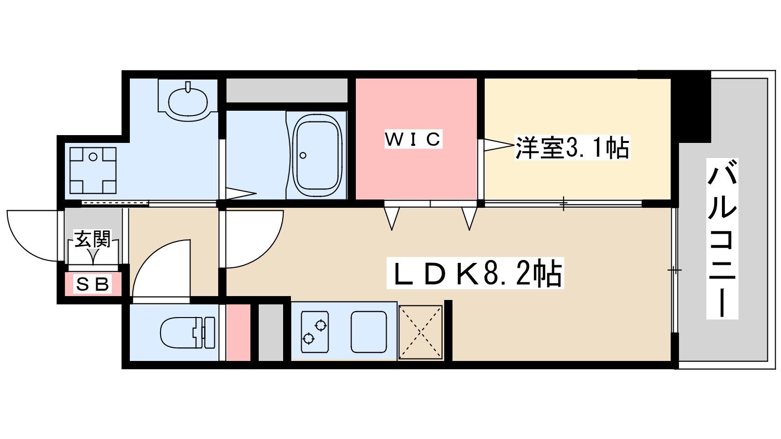 WORVE吹田江坂(1LDK/4階)の間取り写真