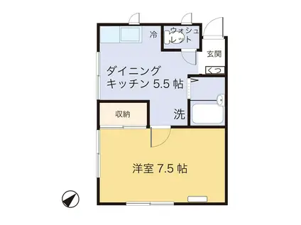 ホームズ大久保(1DK/2階)の間取り写真