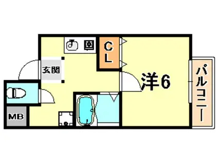 カーサデ六甲(1K/3階)の間取り写真