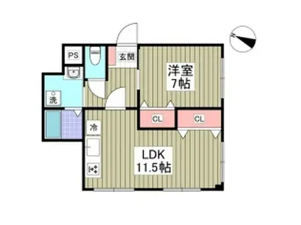 ITOハイツ(1LDK/1階)の間取り写真