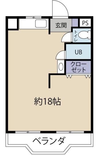 ラレジェール廣瀬(ワンルーム/3階)の間取り写真