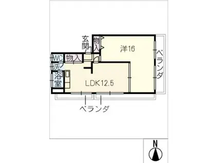 三幸ビル(1LDK/4階)の間取り写真