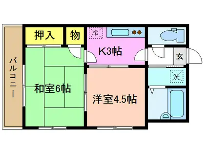 グレイスヤマダ(2K/3階)の間取り写真