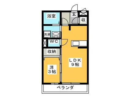 アール・ドゥ・ヴィーヴル(1LDK/1階)の間取り写真