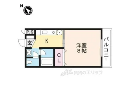 フルーレ伊勢(1K/1階)の間取り写真