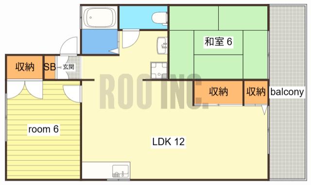 エクセレントパレス A棟(2LDK/2階)の間取り写真