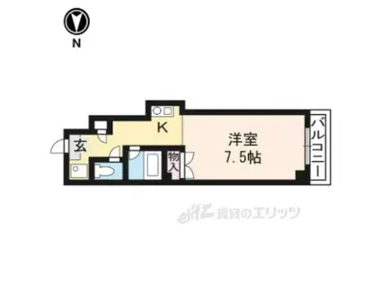 セゾン富小路(1K/3階)の間取り写真