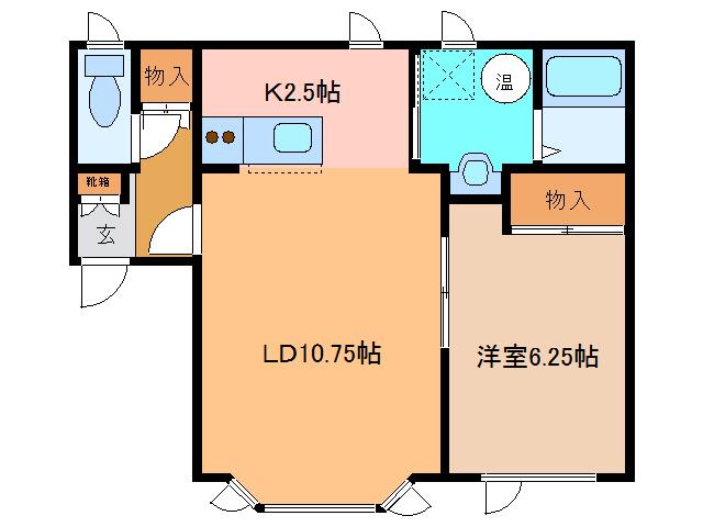 グラシア613(1LDK/2階)の間取り写真