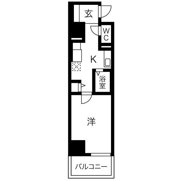プラチナ名古屋ビル(1K/9階)の間取り写真