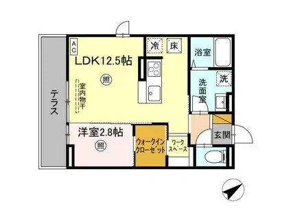 ラピス・ブルー(1LDK/1階)の間取り写真