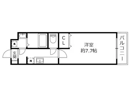 CASA DE BB 野洲市西河原67-4(1K/1階)の間取り写真