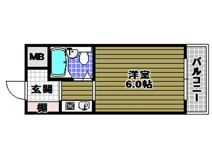 ジョイフルKIKUSUI(1K/4階)の間取り写真