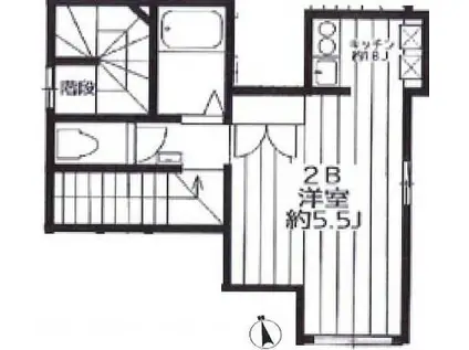 クレアシオン(ワンルーム/2階)の間取り写真