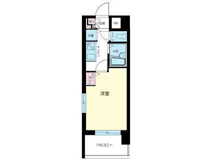 トーシンフェニックス芝浦ベイフォート(1K/2階)の間取り写真
