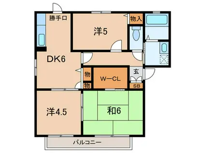 グランシードM(3DK/1階)の間取り写真