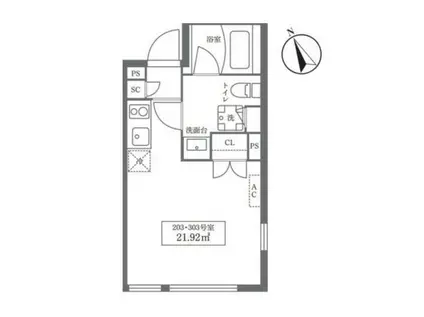 EDIT戸越公園(ワンルーム/3階)の間取り写真