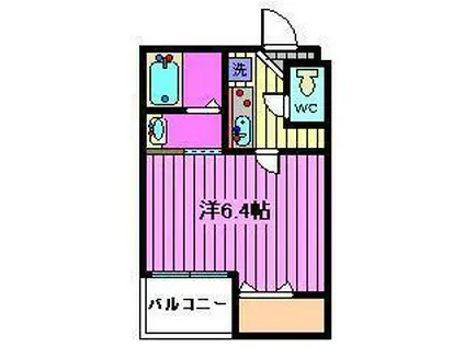 フィルクローバ川口(1K/1階)の間取り写真