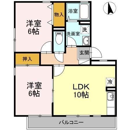 グローリー中村(2LDK/3階)の間取り写真