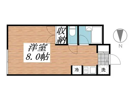 シェ・オークル(ワンルーム/2階)の間取り写真