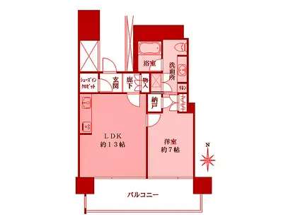 M.M.TOWERS THE サウス(1LDK/8階)の間取り写真