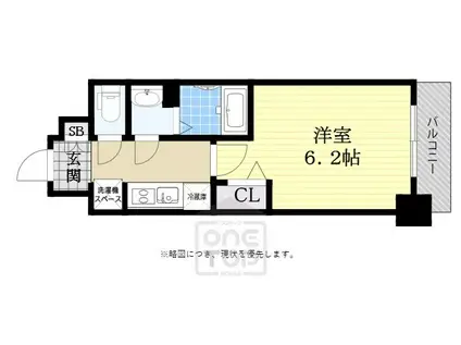 アドバンス大阪セレーノ(1K/9階)の間取り写真