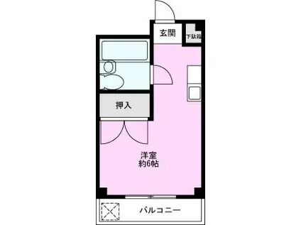 コーポM1(ワンルーム/2階)の間取り写真