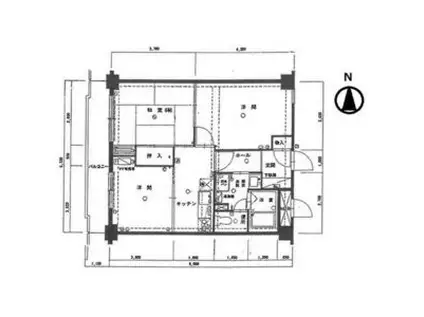 ダイアパレス南30条(2LDK/2階)の間取り写真
