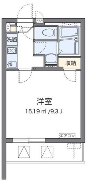 クレイノリヴェール(1K/2階)の間取り写真