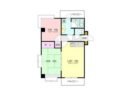 グランボヌール青葉台(2LDK/2階)の間取り写真