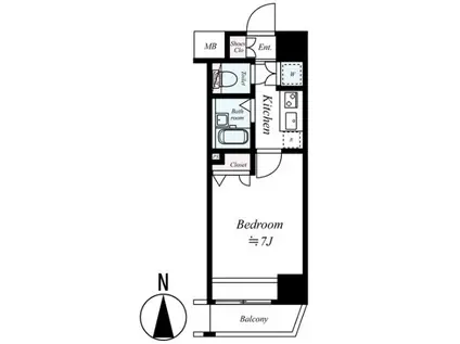 CESTJOLI早大通(1K/11階)の間取り写真