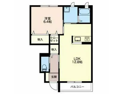 レゾナンス21(1LDK/1階)の間取り写真