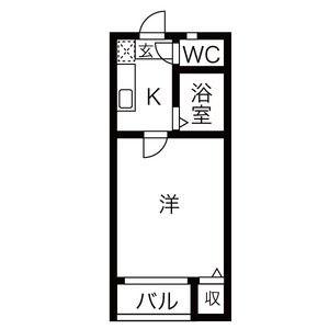 ペルカルロ(1K/1階)の間取り写真