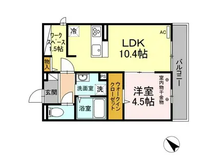 D-ROOM REIWA(1LDK/2階)の間取り写真