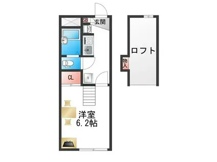 レオパレスシオン(1K/2階)の間取り写真