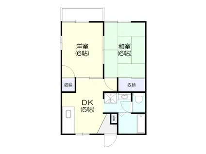 ファミールオナイB(2DK/2階)の間取り写真