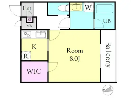ピーチ戸田公園(1K/1階)の間取り写真